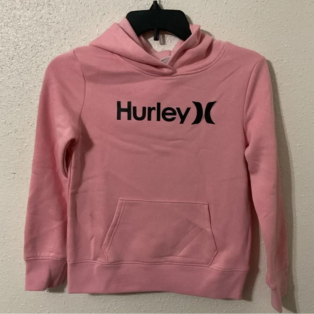 Hurley One & Only Big Girls Soft Pink Hooded Sweatshirt Size M NWT